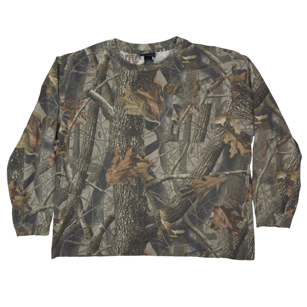 Winchester Long Sleeve Pocket T-Shirt Mens XXL Camo‎ Realtree Hardwoods Hunting
